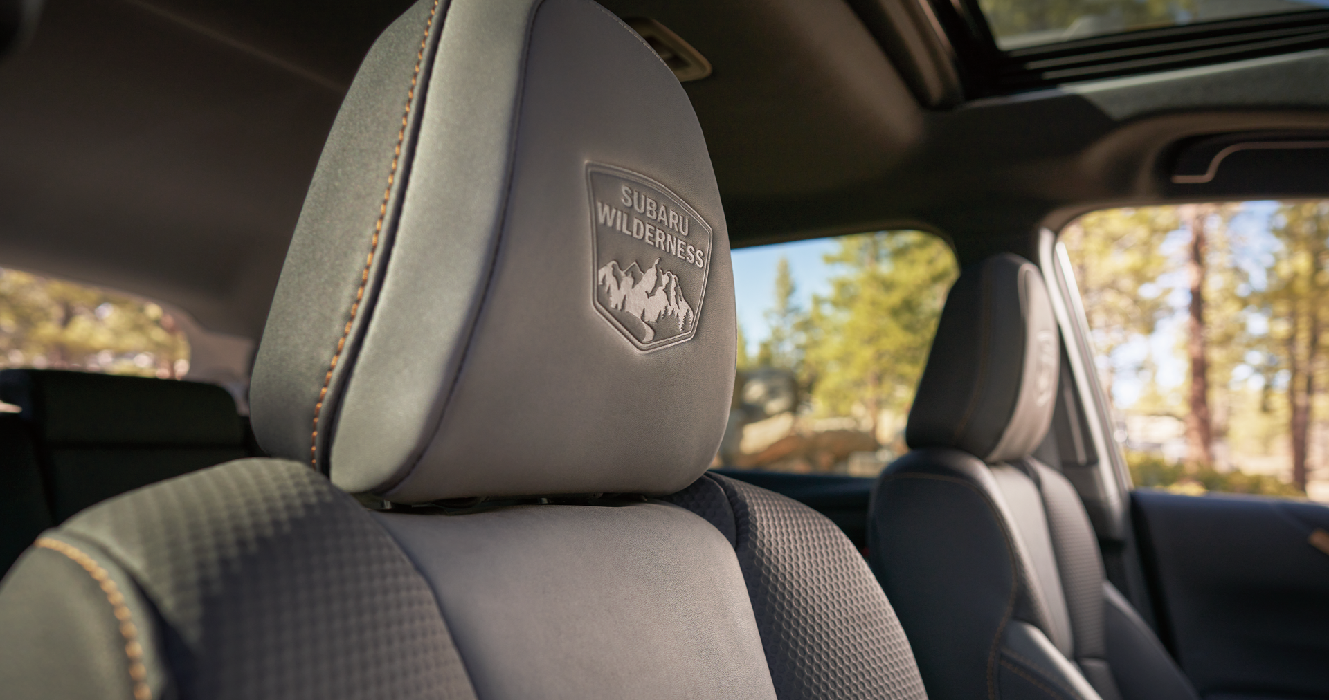 A close-up of the StarTex® water-repellent upholstery on the 2023 Outback Wilderness. | River City Subaru in Huntington WV