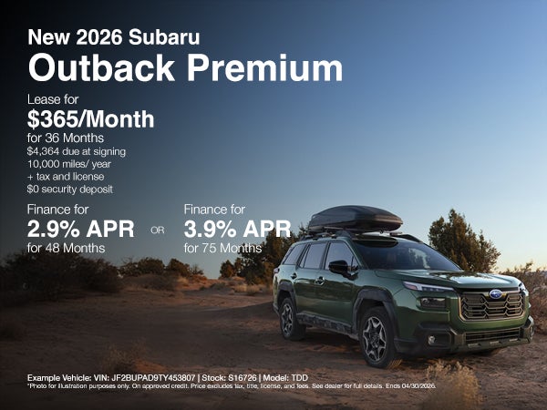 April Outback Offer
