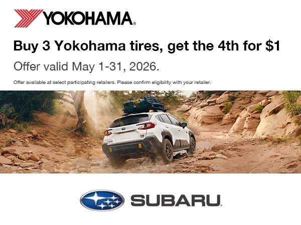 Buy 3 Yokohama tires, get the 4th for $1
