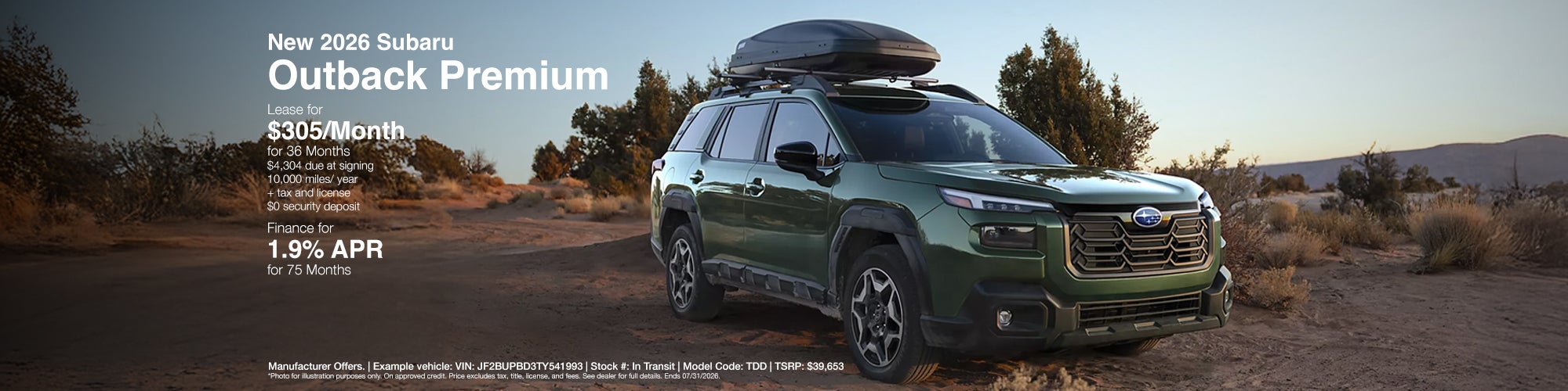 New 2026 Outback Premium Offer