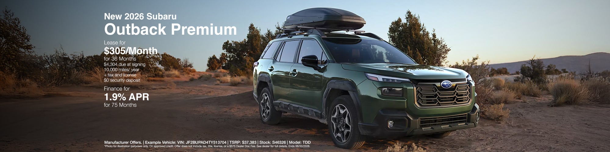 New 2026 Outback Offer